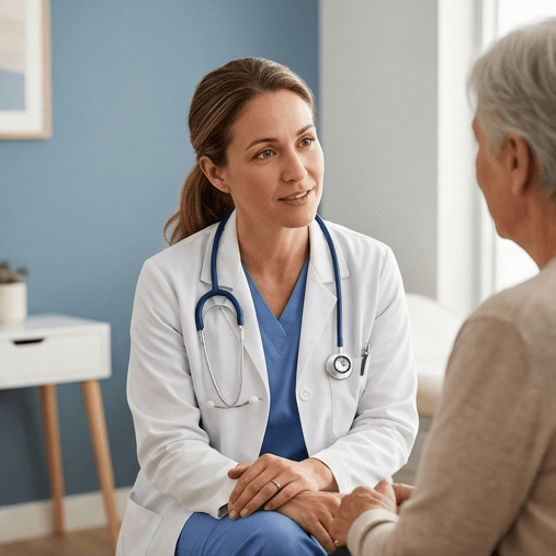 Doctor consulting with an elderly patient
